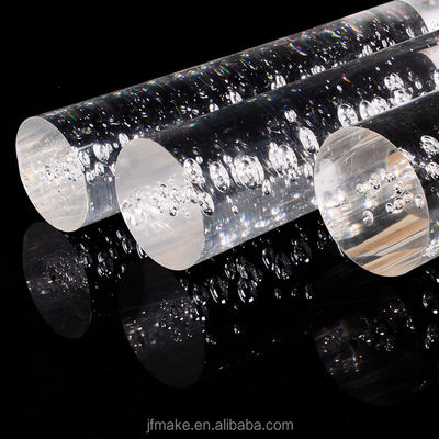 品質  Customized High Class Clear Acrylic Bubble Rod PMMA Rod For Stair Handrail 工場